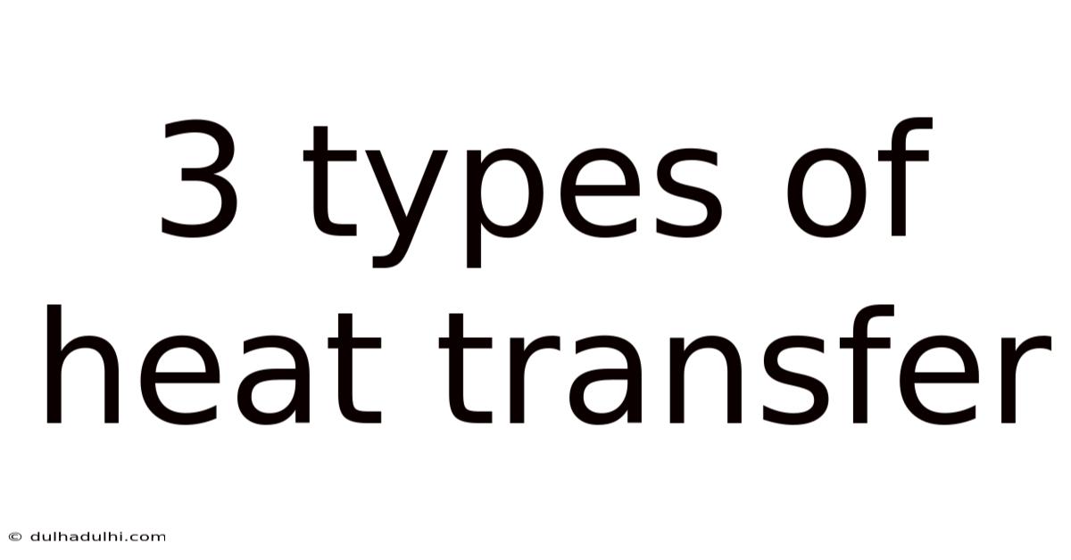 3 Types Of Heat Transfer