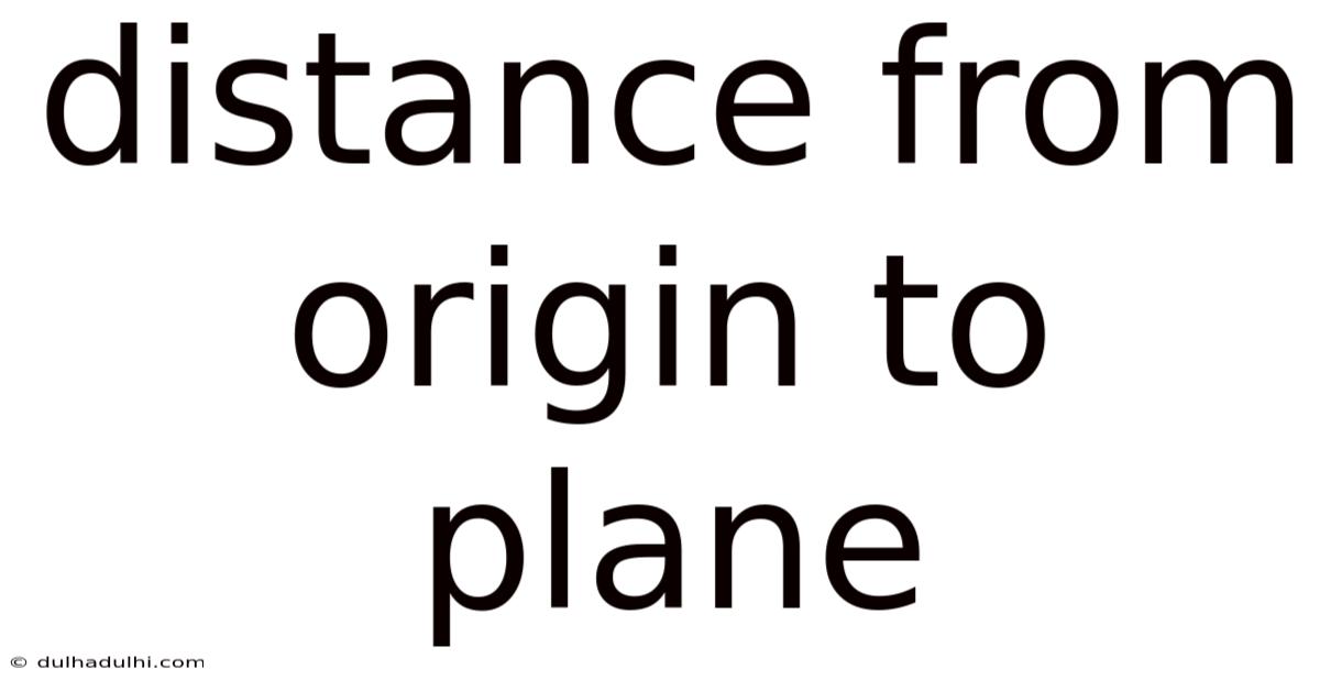 Distance From Origin To Plane