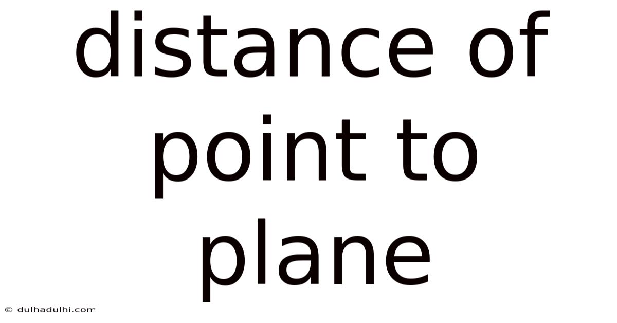 Distance Of Point To Plane