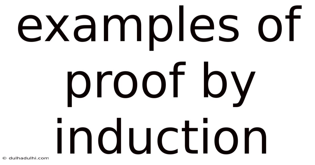 Examples Of Proof By Induction