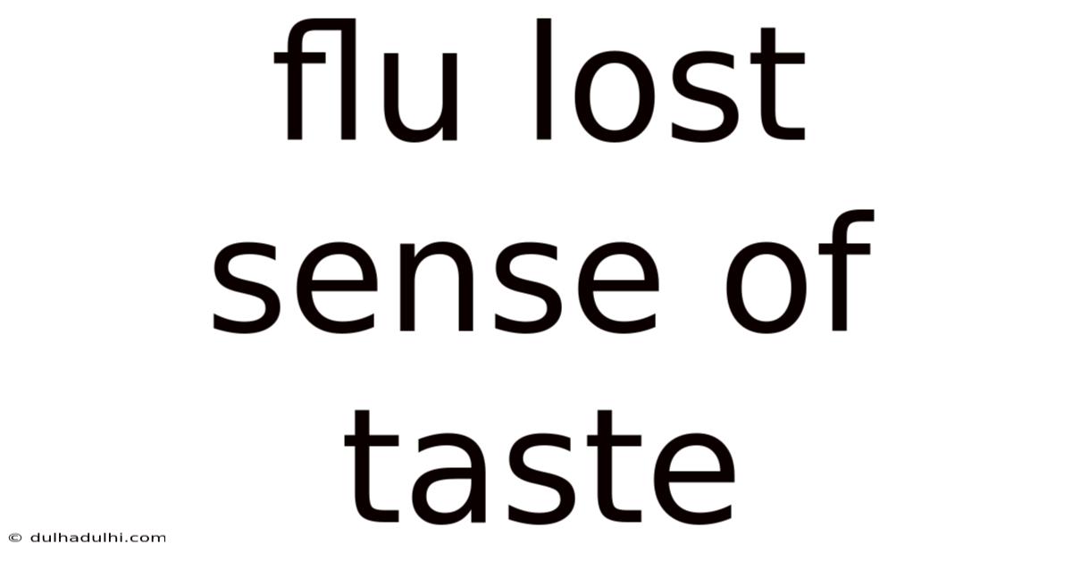 Flu Lost Sense Of Taste