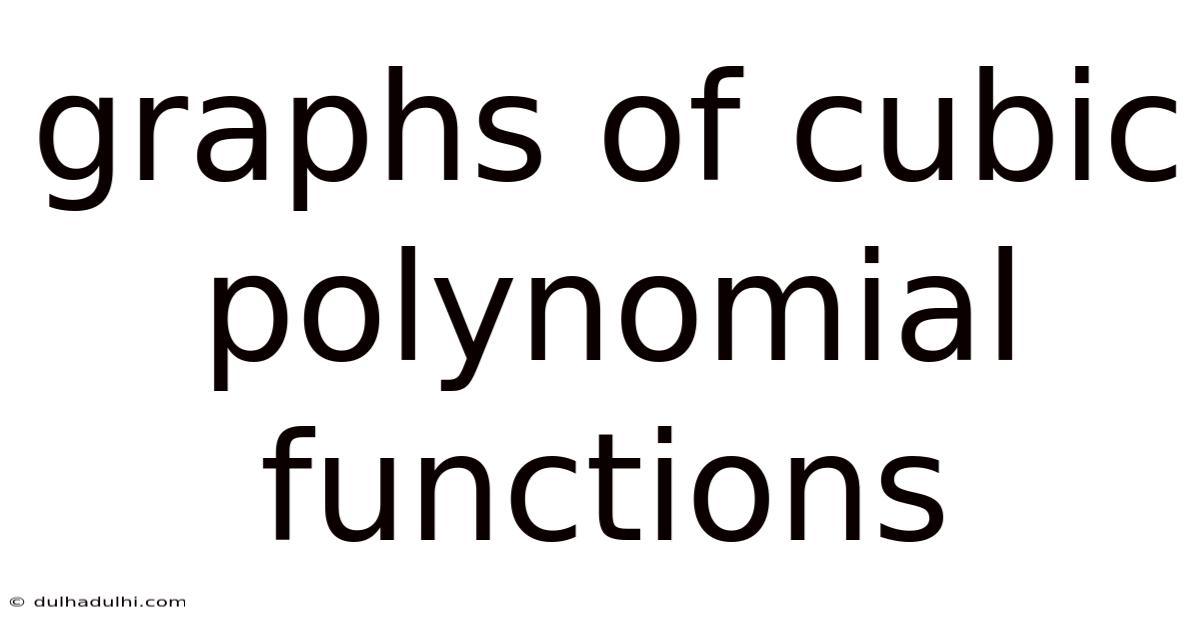 Graphs Of Cubic Polynomial Functions