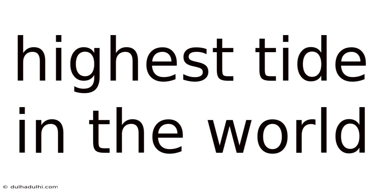 Highest Tide In The World