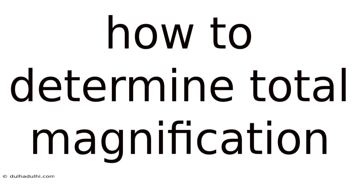 How To Determine Total Magnification