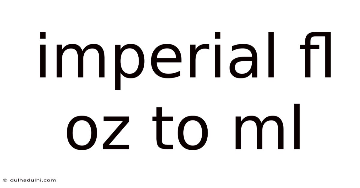 Imperial Fl Oz To Ml