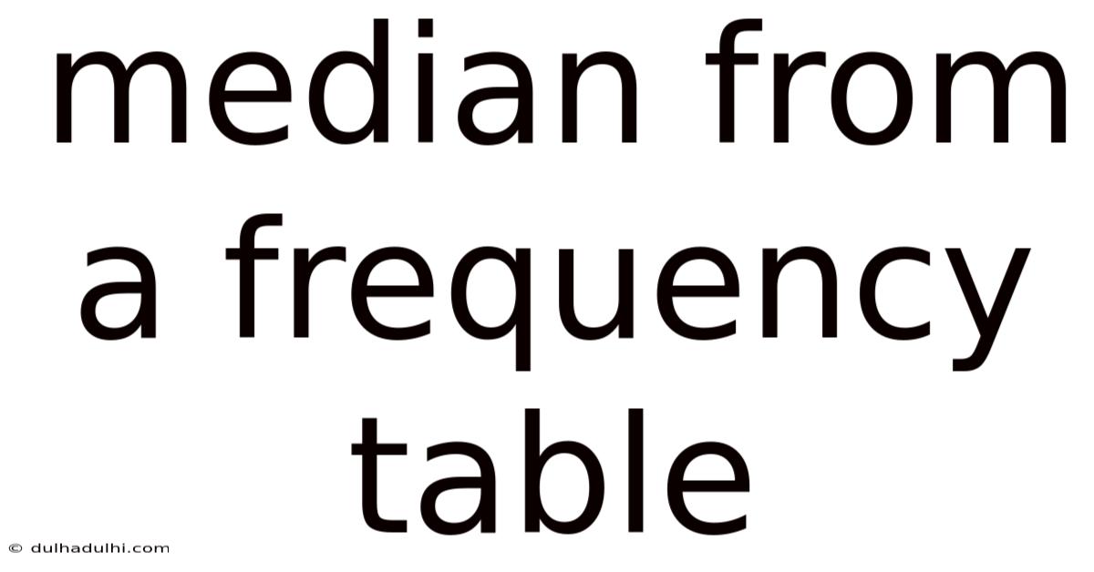 Median From A Frequency Table