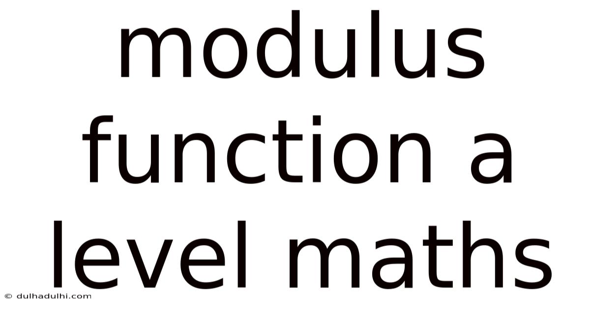 Modulus Function A Level Maths