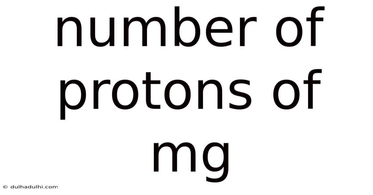 Number Of Protons Of Mg