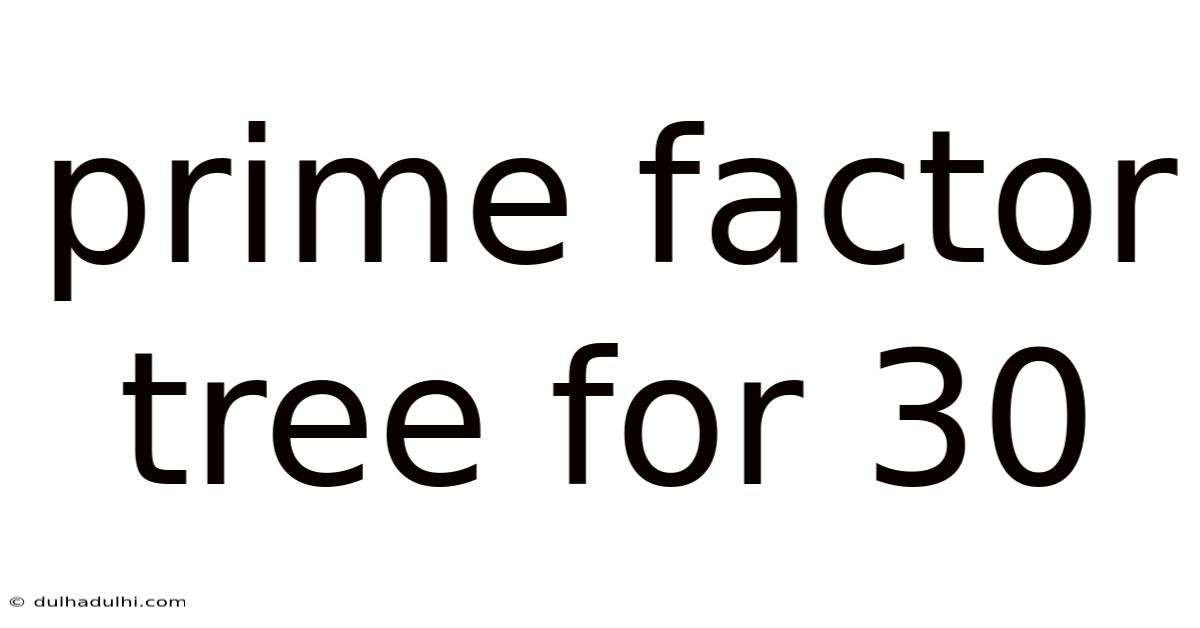 Prime Factor Tree For 30