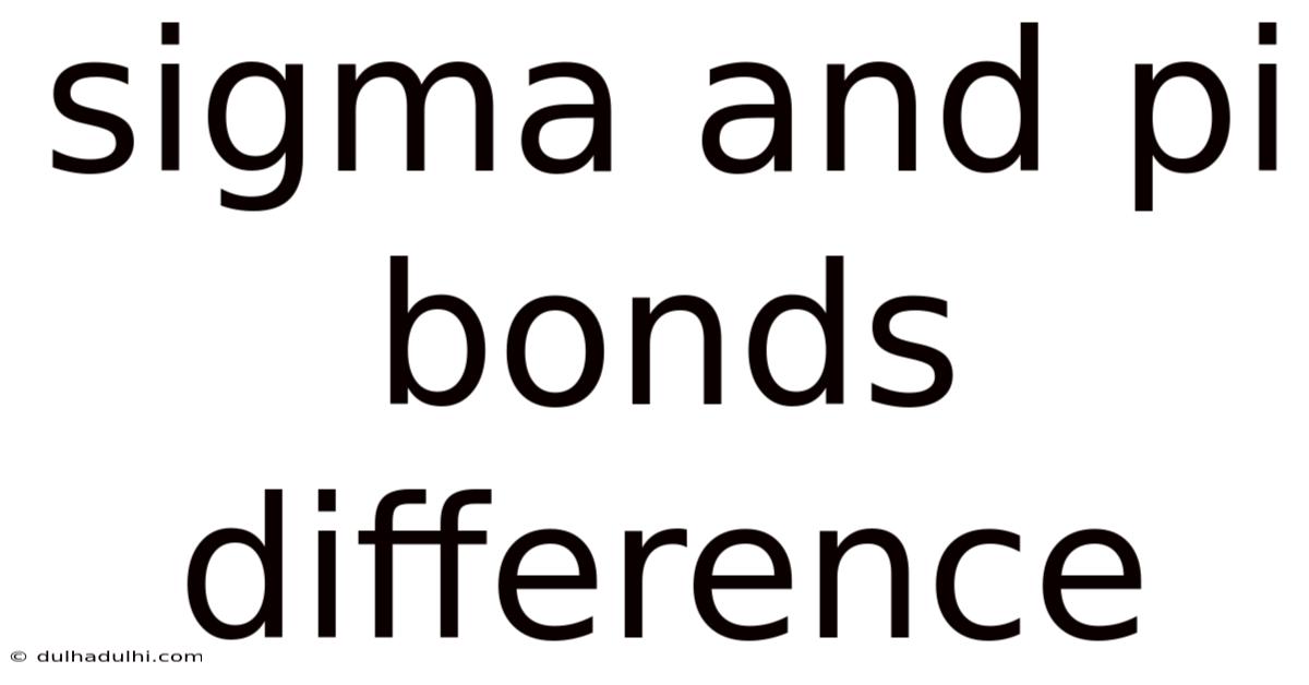 Sigma And Pi Bonds Difference