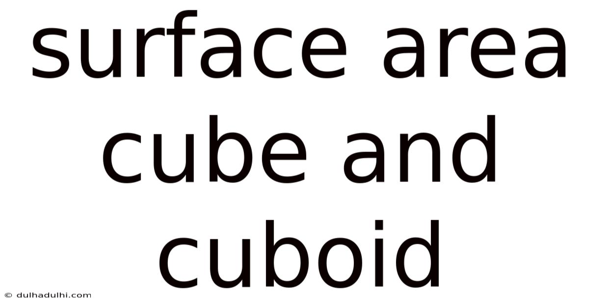 Surface Area Cube And Cuboid