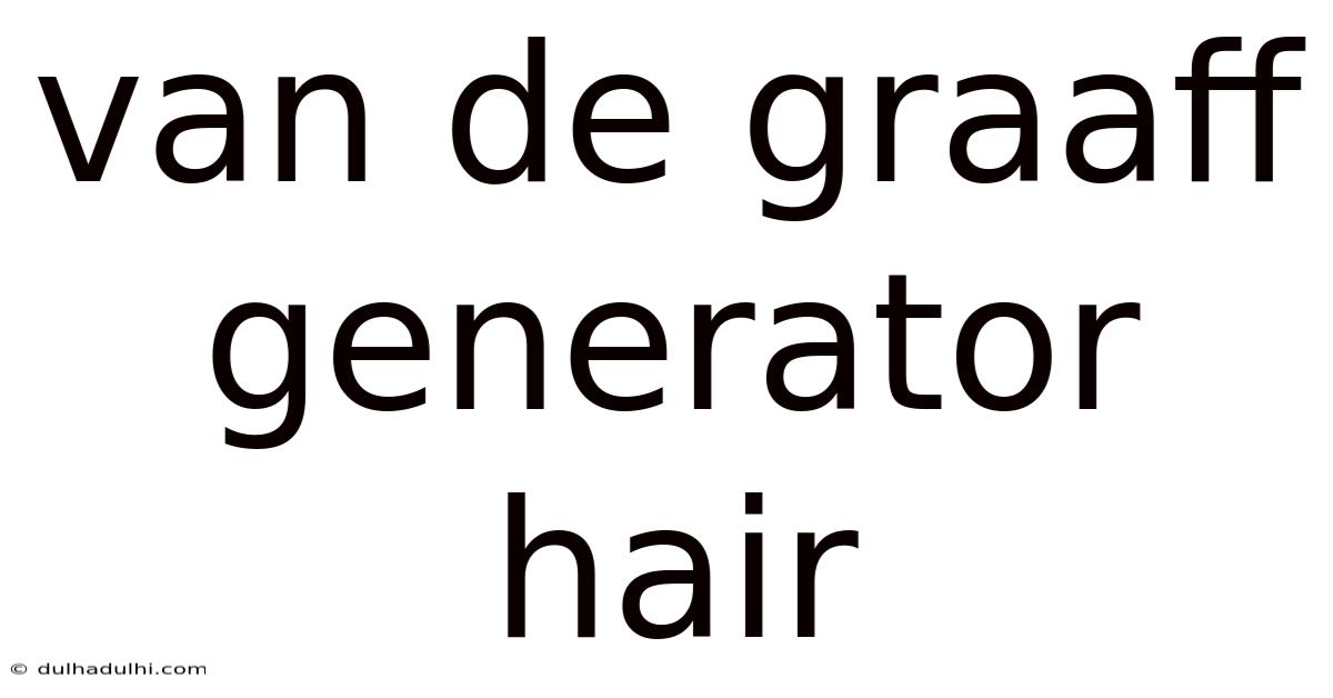 Van De Graaff Generator Hair