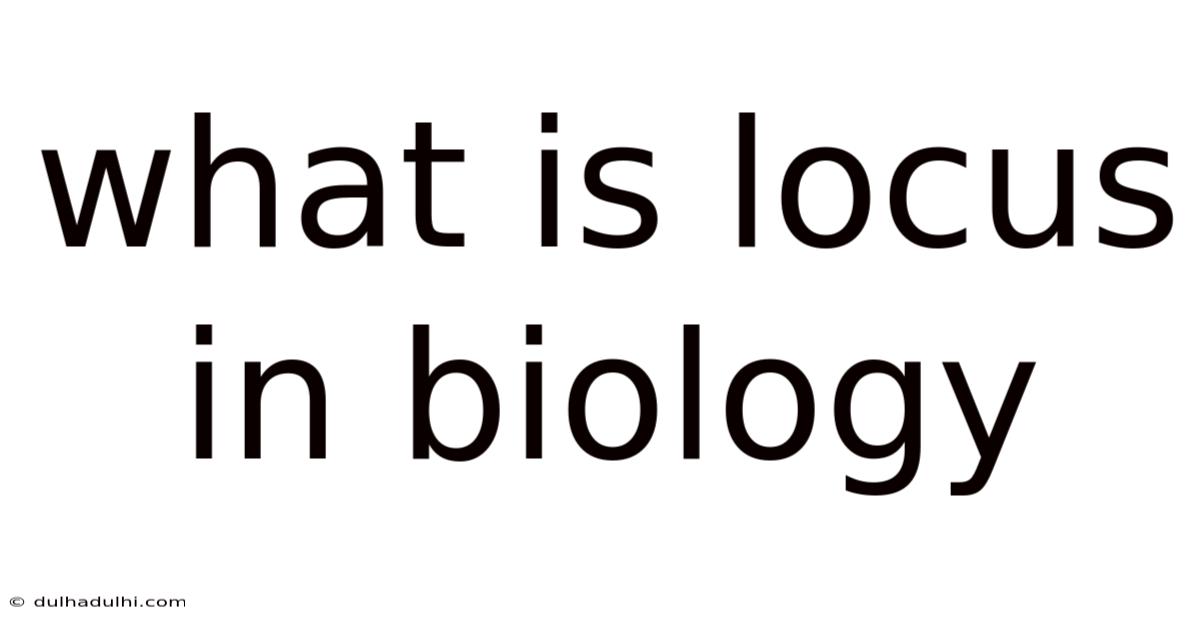 What Is Locus In Biology