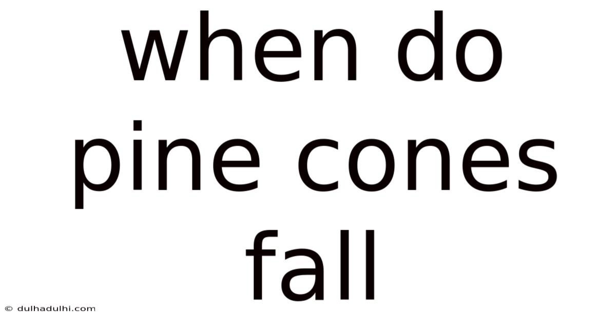 When Do Pine Cones Fall